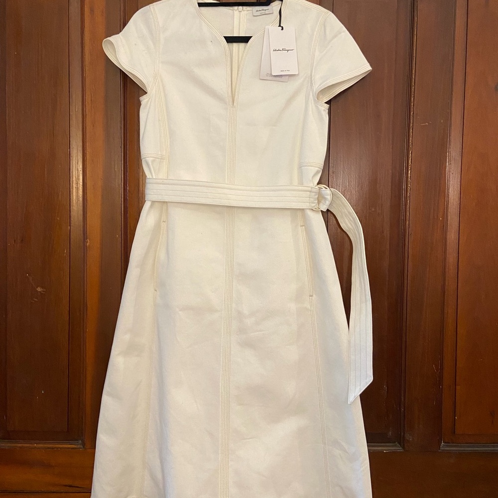 Salvatore Ferragamo White Dress